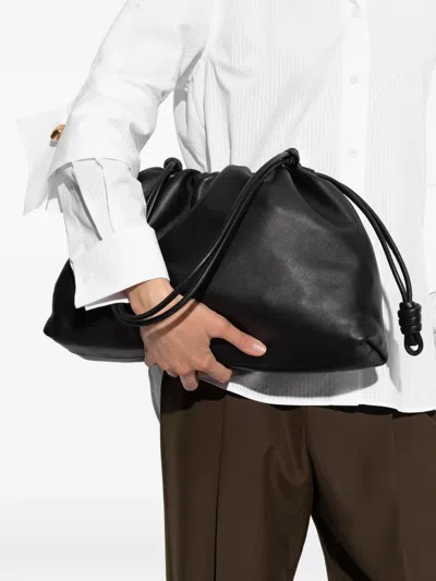 Loewe Large Flamenco Drawstring Shoulder Bag In Black