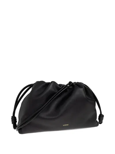 Loewe Large Flamenco Drawstring Shoulder Bag In Black