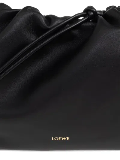 Loewe Large Flamenco Drawstring Shoulder Bag In Black