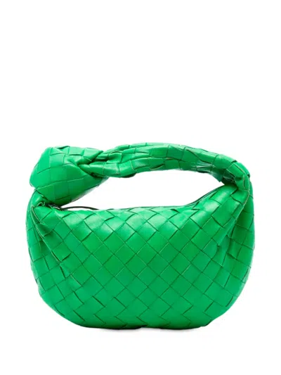 Pre-owned Bottega Veneta 2012-2025 Mini Nappa Intrecciato Jodie Hobo Bag In Green