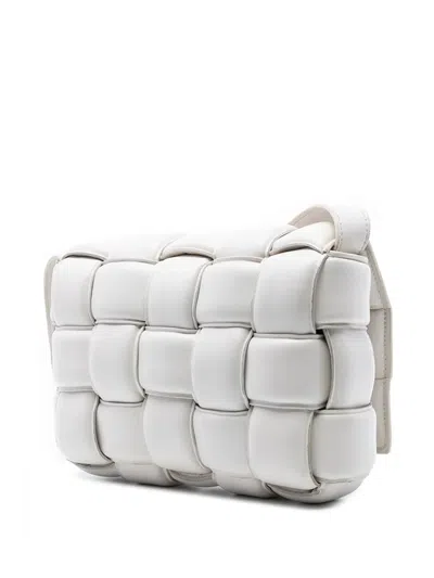 Pre-owned Bottega Veneta 2012-2025 Nappa Intrecciato Padded Cassette Crossbody Bag In White