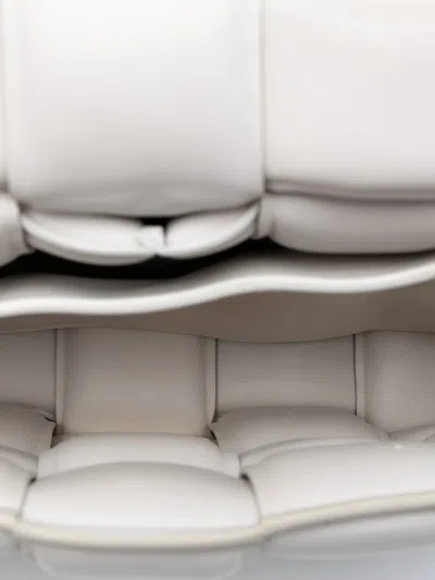 Pre-owned Bottega Veneta 2012-2025 Nappa Intrecciato Padded Cassette Crossbody Bag In White