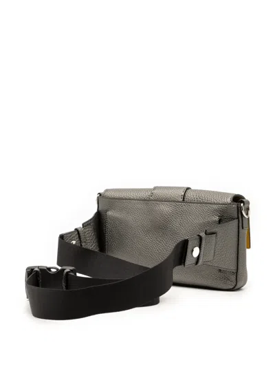 Pre-owned Fendi 2000-2010 Leather Selleria Convertible Baguette Satchel In Gray