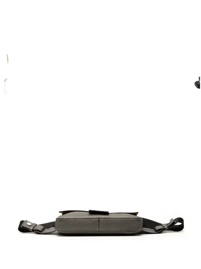 Pre-owned Fendi 2000-2010 Leather Selleria Convertible Baguette Satchel In Gray