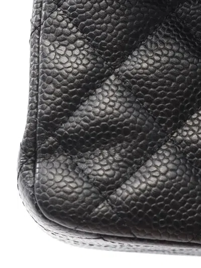 Pre-owned Chanel 2020 Medium Classic Caviar Double Flap Shoulder Bag In Black