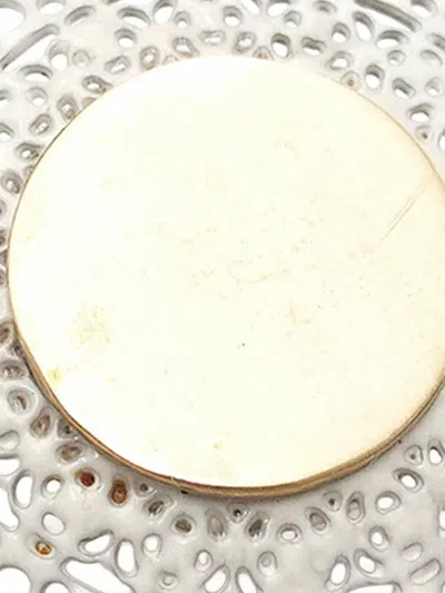 Pre-owned Chanel 2015 Gold Plated Cc Faux Pearl Lace Pendant Necklace Costume Necklace In White