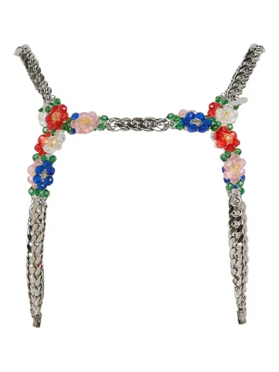 Noir Kei Ninomiya Beads X Chain Braces In Multi