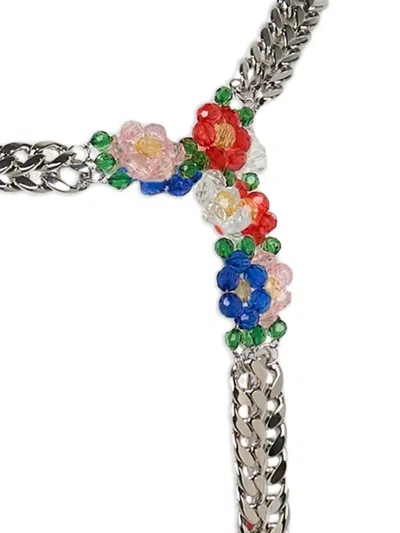 Noir Kei Ninomiya Beads X Chain Braces In Multi