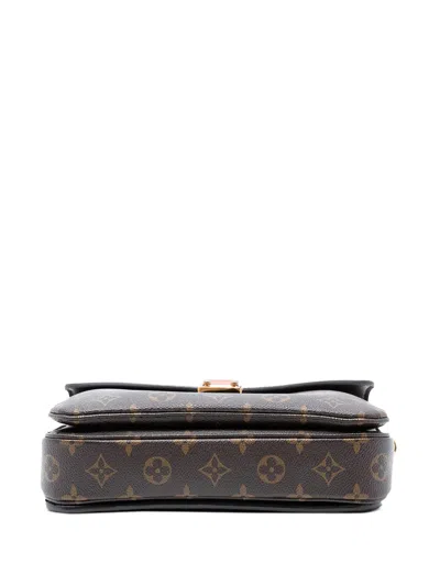 Pre-owned Louis Vuitton 2020 Monogram Pochette Metis Satchel In Brown