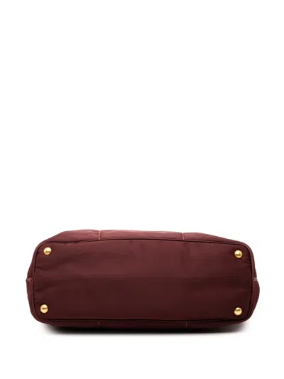 Pre-owned Prada 2000-2025 Tessuto Canapa Logo Tote Bag In Red