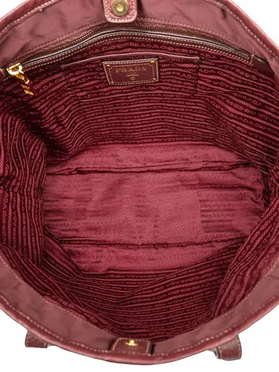 Pre-owned Prada 2000-2025 Tessuto Canapa Logo Tote Bag In Red