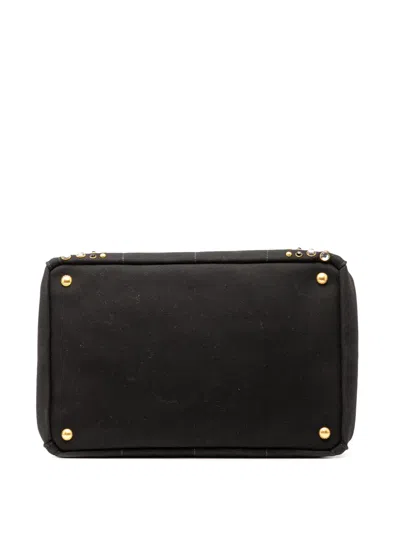 Pre-owned Prada 2013-2025 Canvas Canapa Bijoux Satchel In Black
