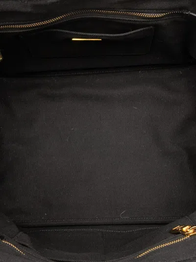 Pre-owned Prada 2013-2025 Canvas Canapa Bijoux Satchel In Black