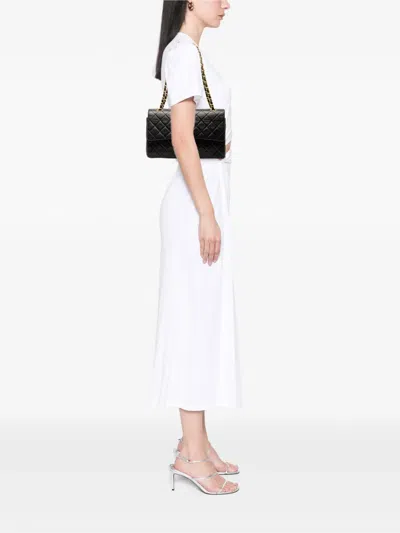 Pre-owned Chanel 1991-1994 Medium Classic Lambskin Double Flap Shoulder Bag In Black