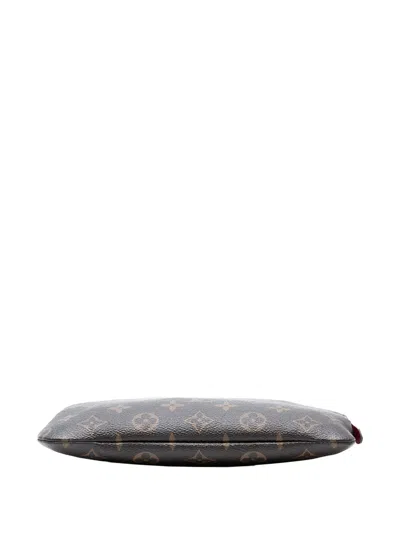 Pre-owned Louis Vuitton 2018 Monogram Etui Voyageur Pm Clutch Bag In Brown