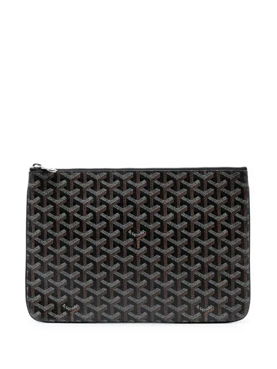 Pre-owned Goyard 2013 Ine Senat Mm Clutch Bag In Black
