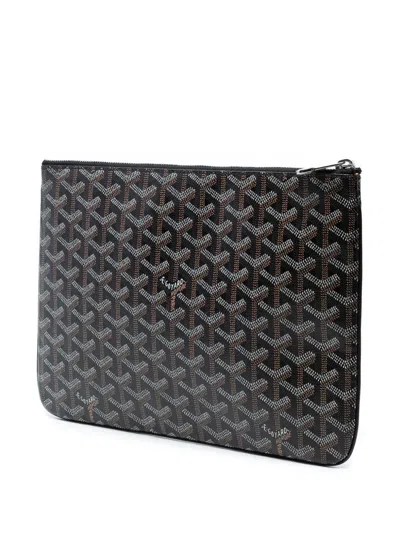 Pre-owned Goyard 2013 Ine Senat Mm Clutch Bag In Black