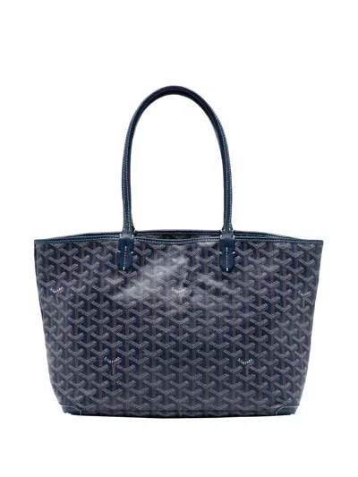 Pre-owned Goyard 2016 Ine Artois Pm Tote Bag In Blue