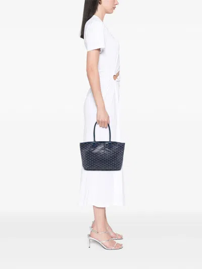 Pre-owned Goyard 2016 Ine Artois Pm Tote Bag In Blue