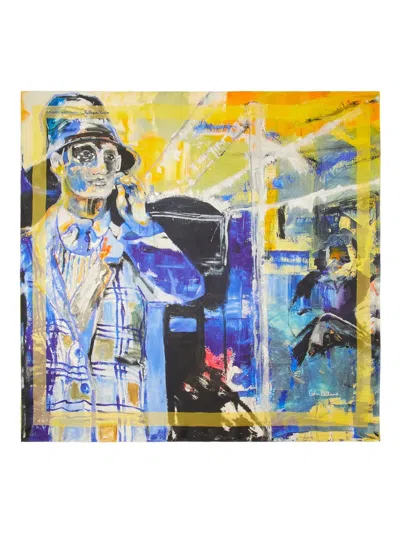 Stuart Weitzman X Kidsuper Artwork Silk Scarf In Multi