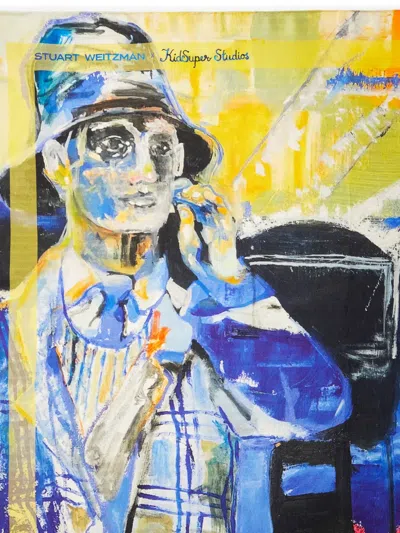 Stuart Weitzman X Kidsuper Artwork Silk Scarf In Multi