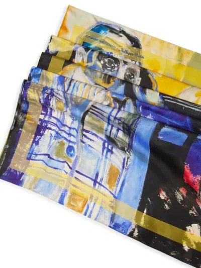 Stuart Weitzman X Kidsuper Artwork Silk Scarf In Multi