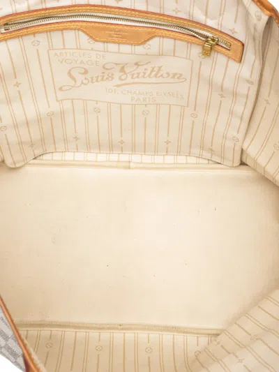 Pre-owned Louis Vuitton 2011 Damier Azur Neverfull Gm Tote Bag In White