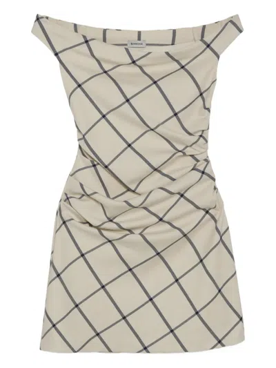 Simkhai Wells Off-shoulder Mini Dress In Neutral