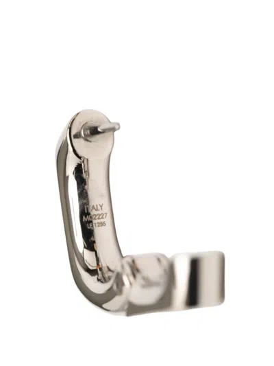 Pre-owned Louis Vuitton 2025 Brass Monogram Chain Hoop Earring Costume Earrings In Silver