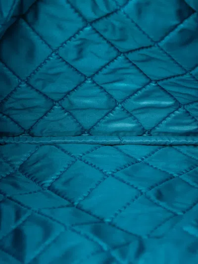 Pre-owned Chanel 2014-2015 Small Cc Quilted Patent O Case Clutch Bag In Blue