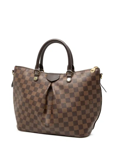 Pre-owned Louis Vuitton 2019 Damier Ebene Siena Mm Satchel In Brown