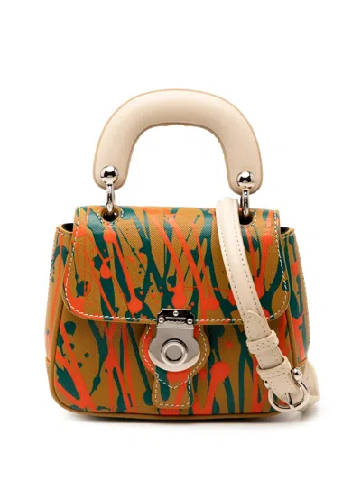 Pre-owned Burberry 2000-2017 Mini Leather Splashed Dk88 Top Handle Bag Satchel In Brown