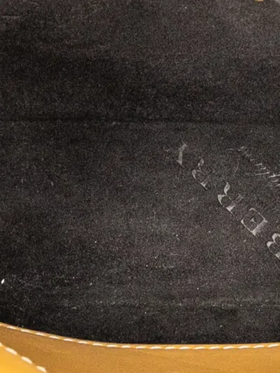 Pre-owned Burberry 2000-2017 Mini Leather Splashed Dk88 Top Handle Bag Satchel In Brown