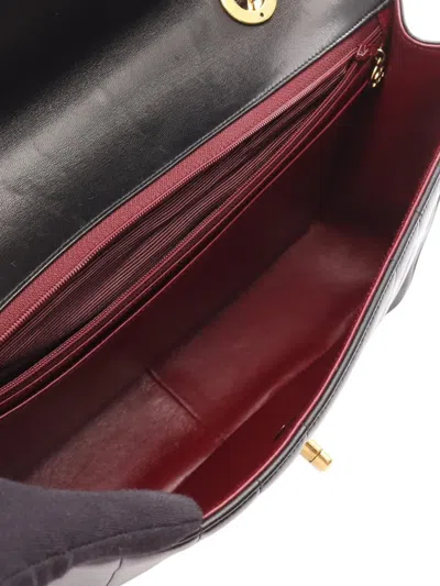 Pre-owned Chanel 1994-1996 Cc Lambskin Vertical Quilt Flap Bag Shoulder Bag In Black