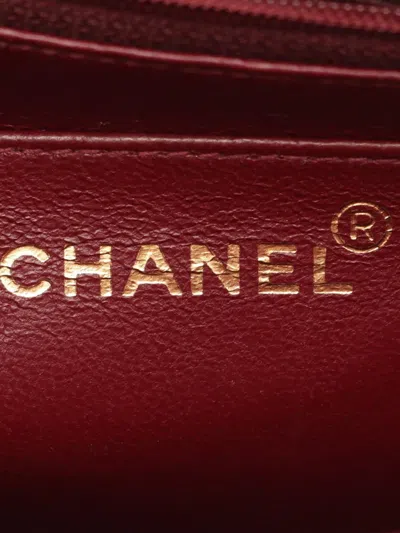 Pre-owned Chanel 1994-1996 Cc Lambskin Vertical Quilt Flap Bag Shoulder Bag In Black