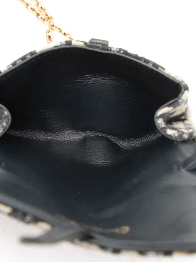 Pre-owned Dior 2020 Nano Oblique Canvas Saddle Chain Pouch Crossbody Bag In Blue