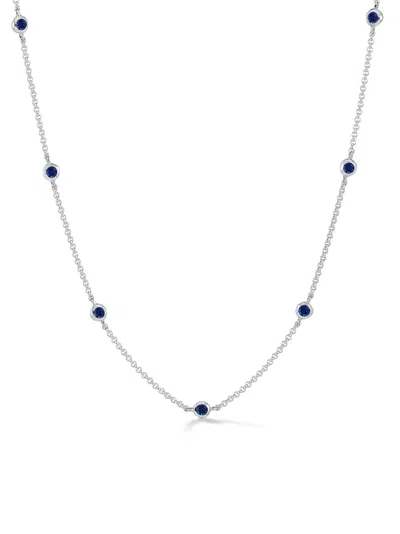 Dower & Hall Sapphire-embellishment Necklace In Silver