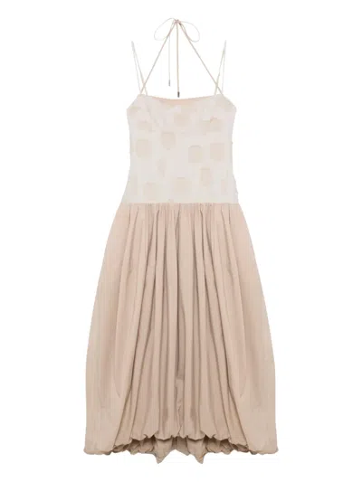 Simkhai Pfeiffer Polka-dot Midi Dress In Neutral