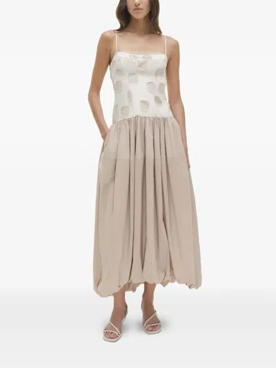 Simkhai Pfeiffer Polka-dot Midi Dress In Neutral