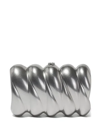 Simkhai Reya Sculpted Clutch Bag In Silver