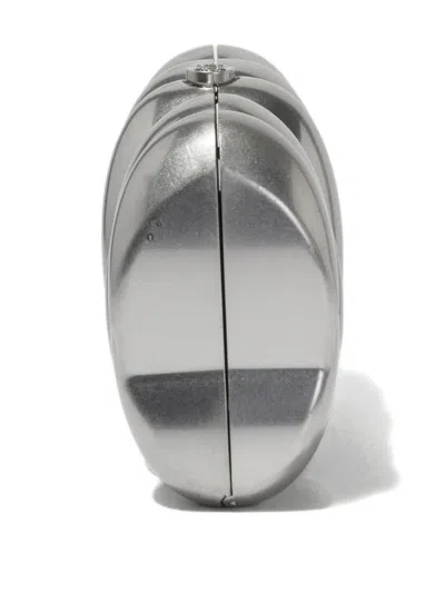 Simkhai Reya Sculpted Clutch Bag In Silver