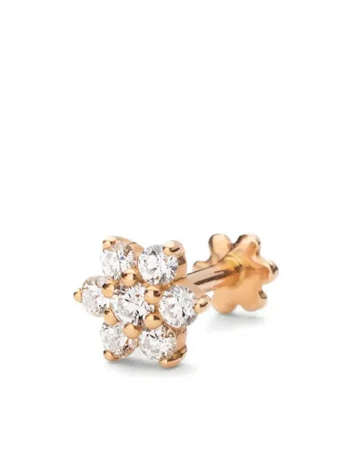Maria Tash Diamond Flower Threaded Stud Earring In Gold