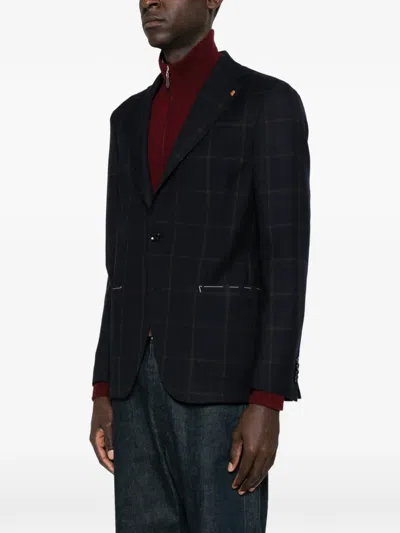 Latorre Check-pattern Blazer In Blue