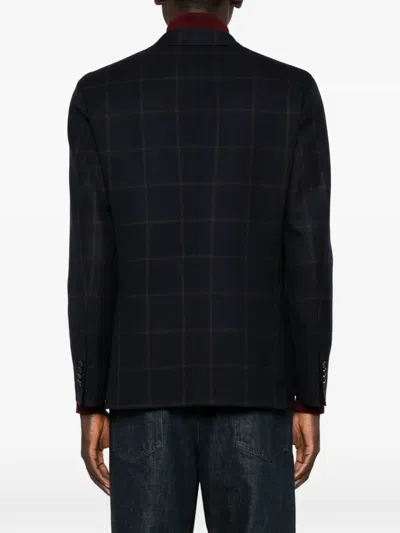 Latorre Check-pattern Blazer In Blue