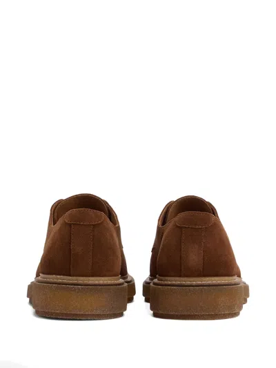 Barbour Lace-up Platform Derby Shoes In Brown