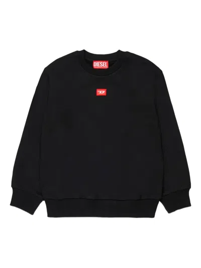 Diesel Sxgin Over Logo-patch Sweatshirt In Black