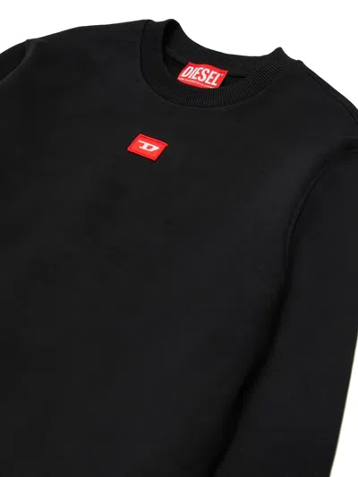 Diesel Sxgin Over Logo-patch Sweatshirt In Black