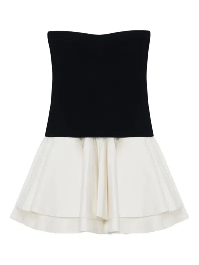 Simkhai Isabelle Strapless Drop-waist Mini Dress In Black