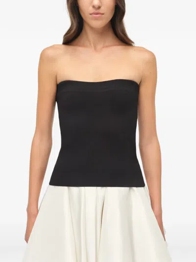 Simkhai Isabelle Strapless Drop-waist Mini Dress In Black