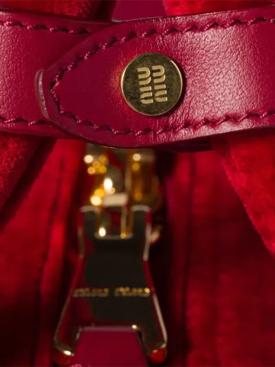 Miu Miu Arcadie Matelassé Tote Bag In Red